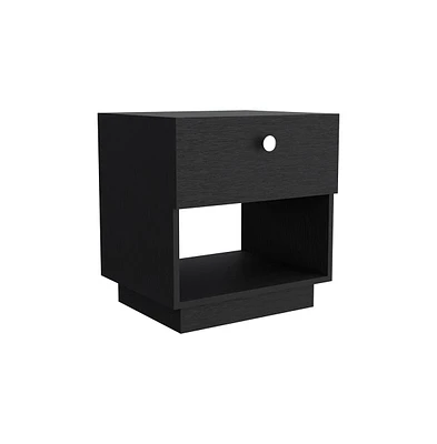 Depot E-shop Macon Single Drawer Nightstand with Open Storage Shelf