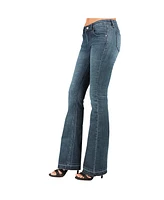 Women's Raw Edge Denim Flare Bootcut Jeans