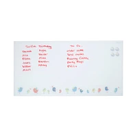 ECR4Kids MessageStor Magnetic Dry-Erase Glass Board with Magnets, 18in x 36in, White Brick