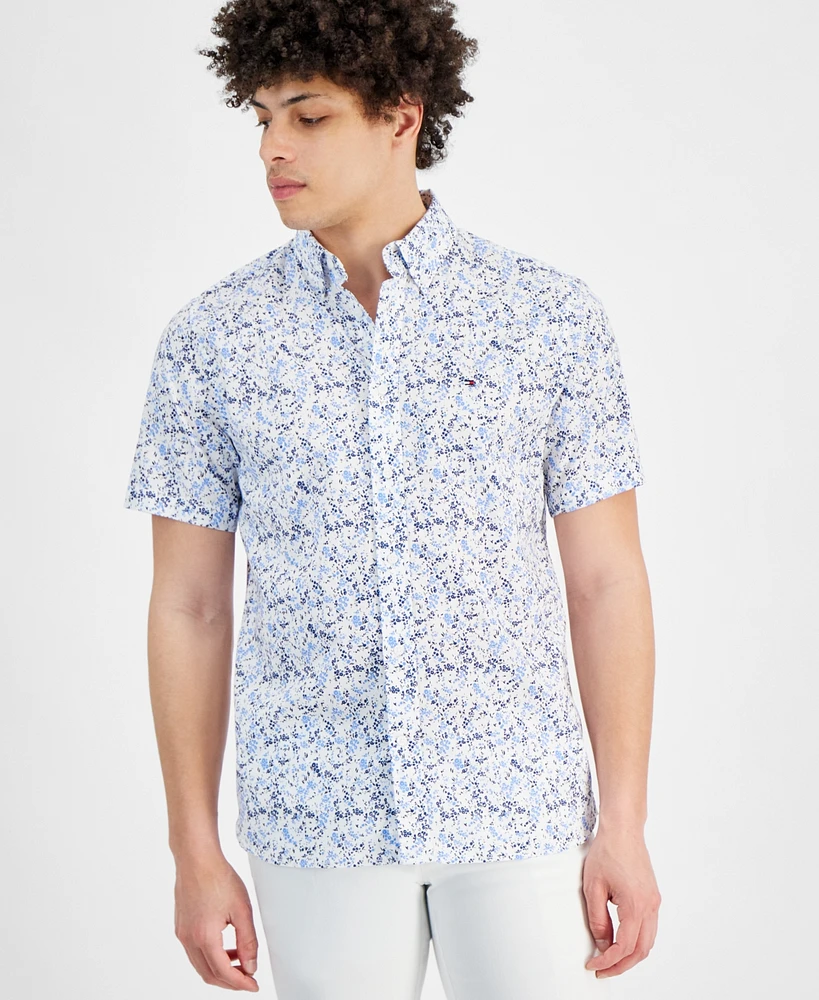 Tommy Hilfiger Men's Floral-Print Short-Sleeve Shirt