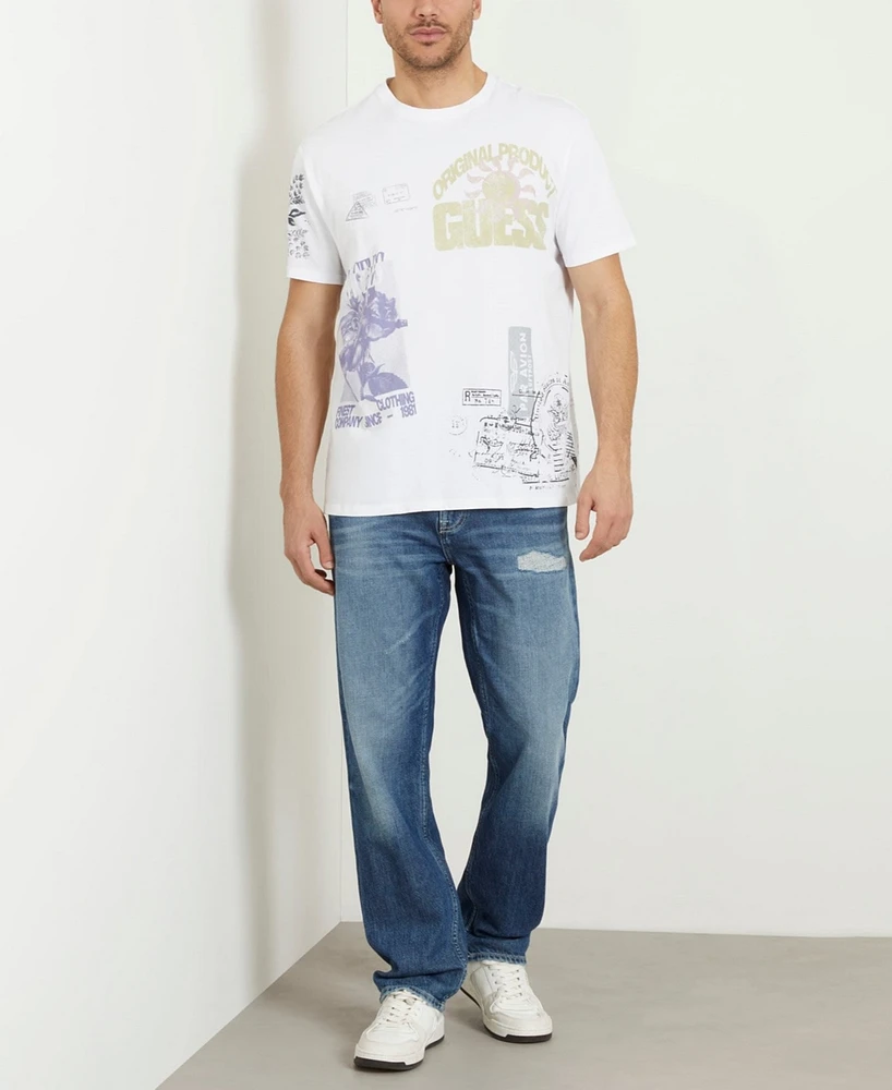 Guess Men's Faded Stamp Graphic Crewneck T-Shirt