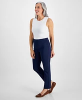 Style & Co Petite Mid Rise Pull On Straight Leg Ponte Pants, Created for Macy's