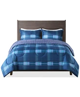 Jla Home Leo 3-Pc Reversible Plaid Comforter Set, Exclusively at Macy's