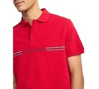 Tommy Hilfiger Men's Striped Chest Short Sleeve Polo Shirt