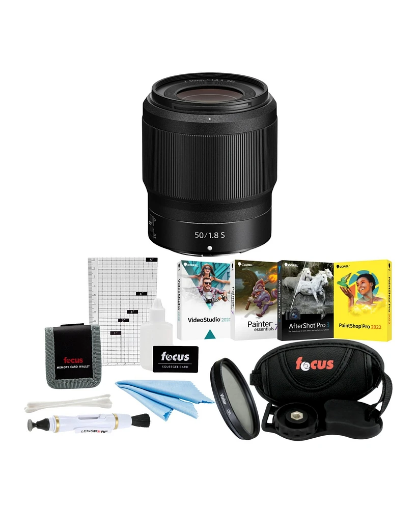 Nikon Nikkor Z 50mm f/1.8 S Lens with Deluxe Accessory Bundle