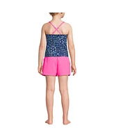 Lands' End Girls Chlorine Resistant Tankini Top Woven Short Set