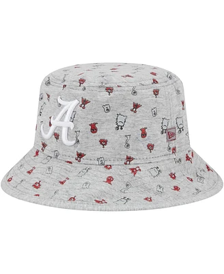 Toddler Boys and Girls New Era Heather Gray Alabama Crimson Tide Critter Bucket Hat