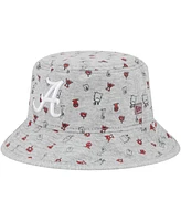 Toddler Boys and Girls New Era Heather Gray Alabama Crimson Tide Critter Bucket Hat