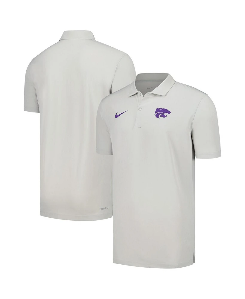 Men's Nike Gray Kansas State Wildcats Sideline Polo Shirt