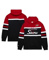 Men's Mitchell & Ness Black, Red Philadelphia 76ers Head Coach Pullover Hoodie