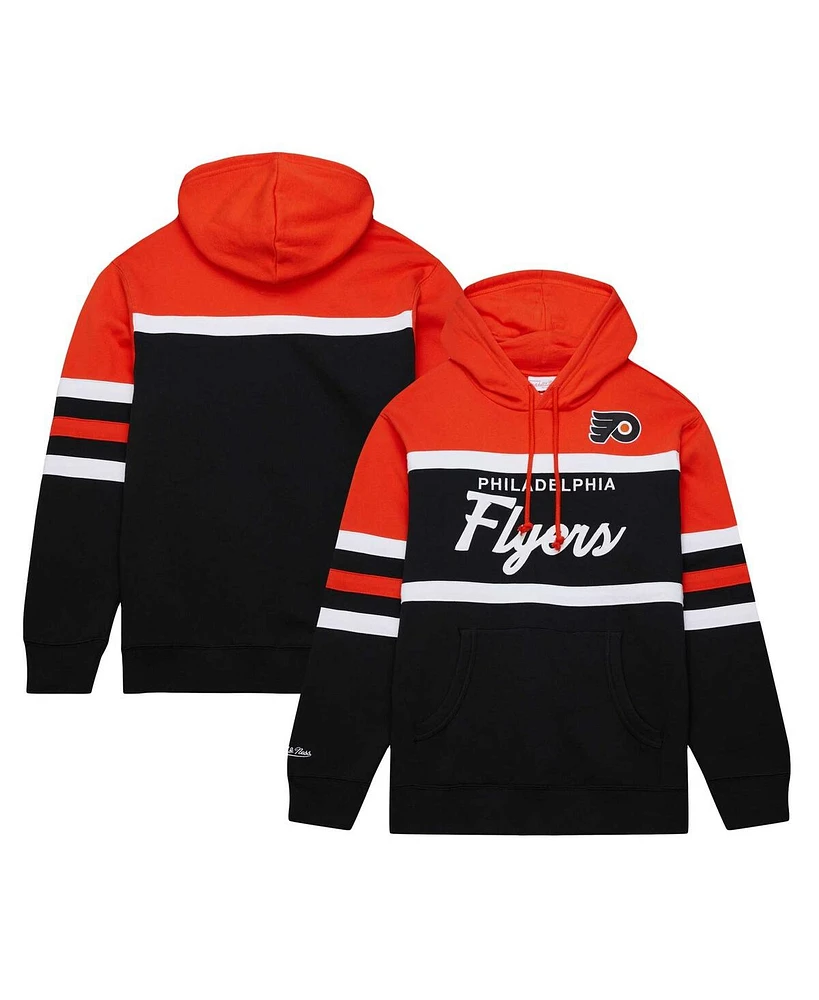 Men's Mitchell & Ness Black, Orange Philadelphia Flyers Head Coach Pullover Hoodie