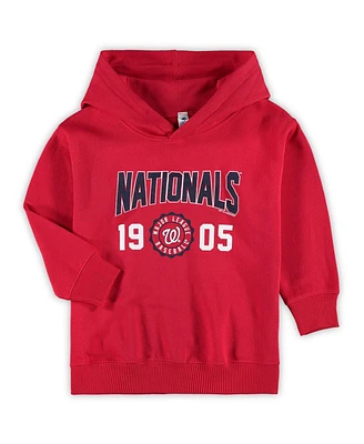 Toddler Boys and Girls Soft As A Grape Red Washington Nationals Wordmark Pullover Hoodie