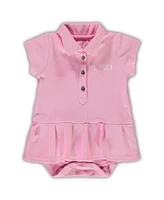 Baby Girls Garb Pink Lsu Tigers Caroline Cap Sleeve Polo Bodysuit