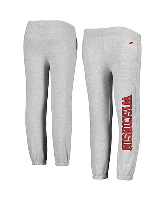 Big Boys League Collegiate Wear Heather Gray Wisconsin Badgers Essential Pants