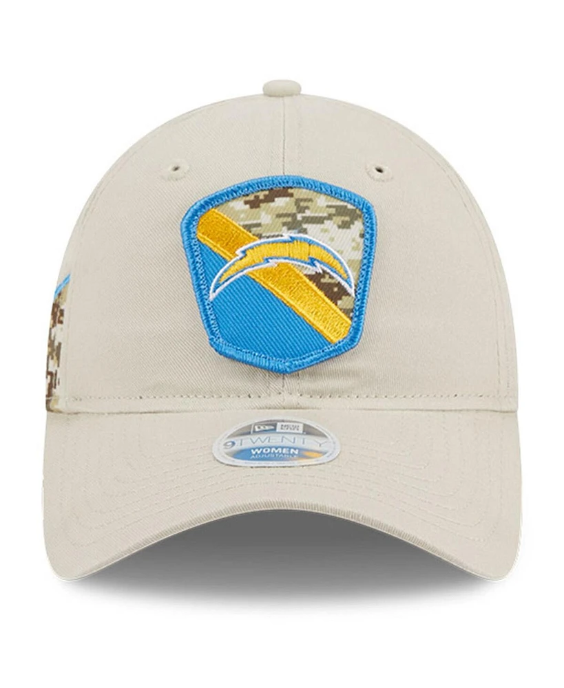 Women's New Era Stone Los Angeles Chargers 2023 Salute To Service 9TWENTY Adjustable Hat