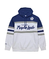 Men's Mitchell & Ness White, Blue Toronto Maple Leafs Head Coach Pullover Hoodie