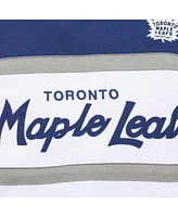 Men's Mitchell & Ness White, Blue Toronto Maple Leafs Head Coach Pullover Hoodie