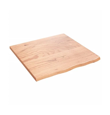 Wall Shelf Light Brown 23.6"x23.6"x0.8" Treated Solid Wood Oak