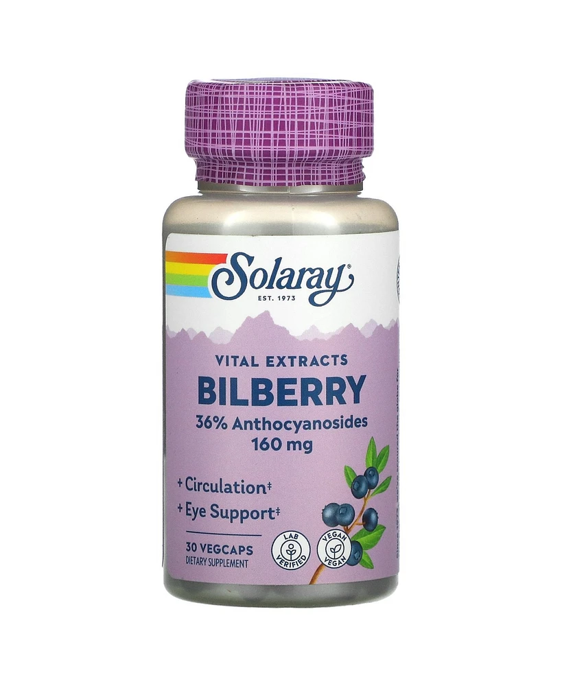 Solaray Vital Extracts Bilberry 160 mg - 30 Veg Caps - Assorted Pre