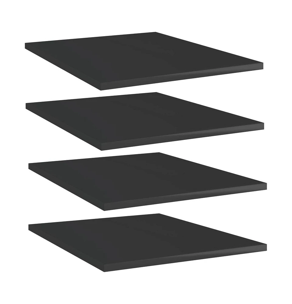 Bookshelf Boards pcs High Gloss Black 15.7"x19.7"x0.6" Engineered Wood