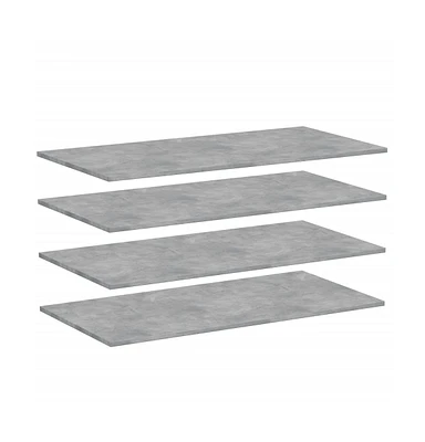 Bookshelf Boards 4 pcs Concrete Gray 39.4"x19.7"x0.6" Engineered Wood