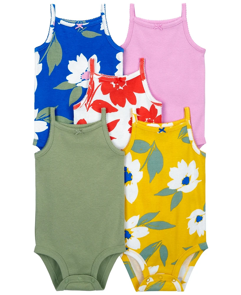 Carter's Baby 5 Pack Floral Tank Bodysuits