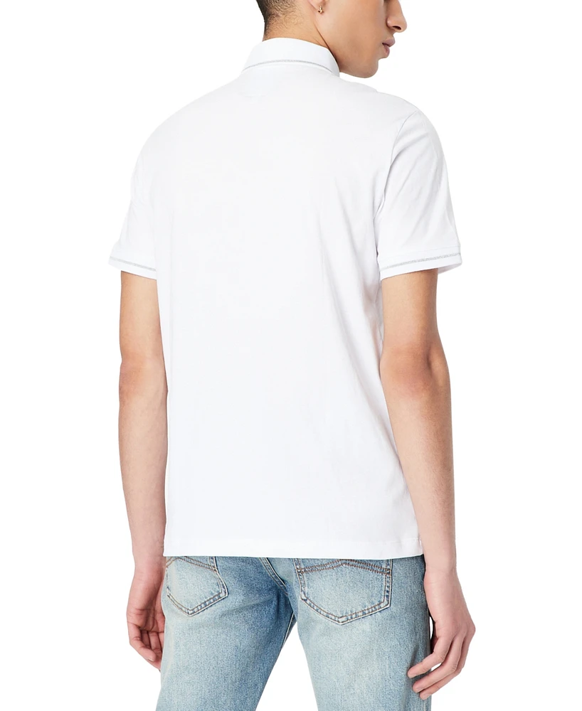 A|X Armani Exchange Men's Regular-Fit Tipped Logo Patch Polo Shirt