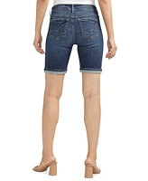 Silver Jeans Co. Women's Suki Luxe Stretch Mid Rise Curvy Fit Bermuda Shorts