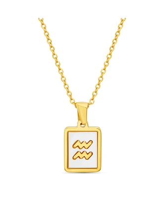 kensie Gold-Tone Tag Zodiac Sign Pendant Necklace