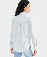 Style & Co Women's Printed Cotton Poplin Button-Up Shirt, Created for Macy's