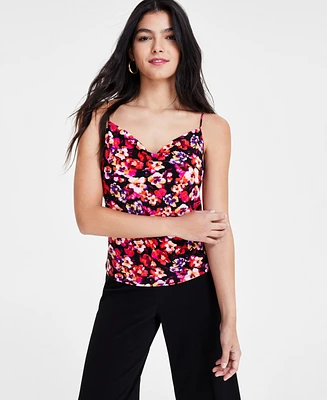 Bar Iii Women's Printed Cowl Neck Tank Top, Created for Macy's