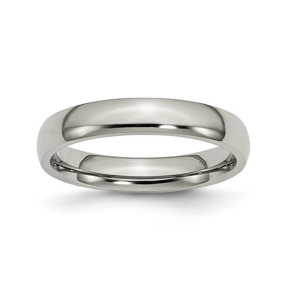 Chisel Titanium Polished mm Half Round Wedding Band Ring