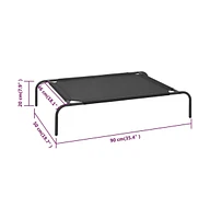 vidaXL Elevated Dog Bed Black S Textilene