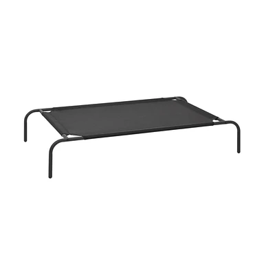 vidaXL Elevated Dog Bed Black L Textilene