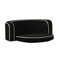 vidaXL Foldable Dog Sofa Black 28.7"x26.4"x10.2" Plush Washable Cushion