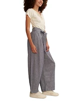 Lucky Brand Women's Belted Paperbag-Waist Wide-Leg Pants