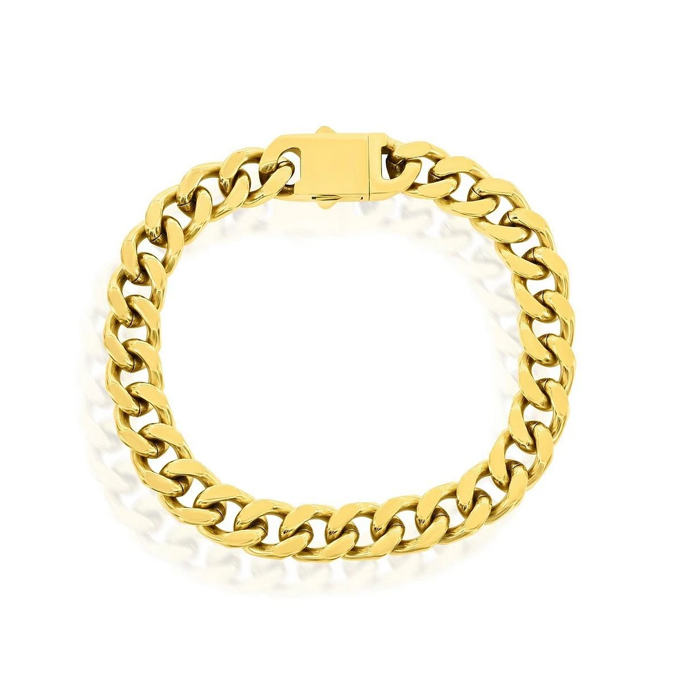 Metallo Stainless Steel 10mm Cuban Link Bracelet