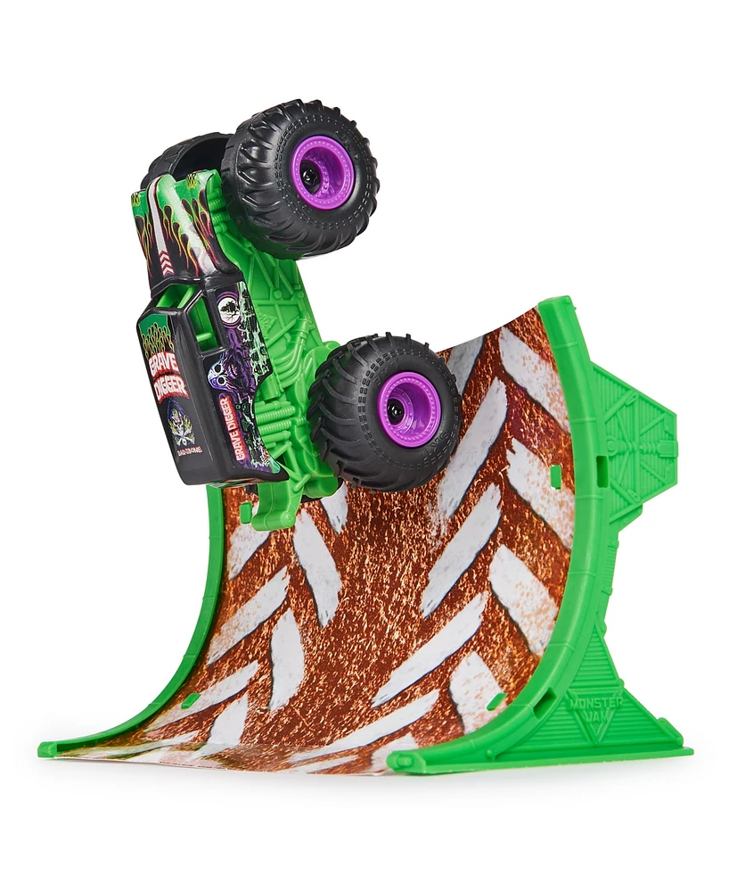 Monster Jam, Grave Digger Remote Control Monster Truck 1:64 Scale, Includes Ramp, Rc Cars - Multi