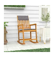 Rocking Chair with Cushions Solid Wood Acacia