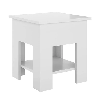 Coffee Table High Gloss White 15.7"x15.7"x16.5" Engineered Wood