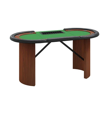 10-Player Poker Table with Chip Tray Green 63"x31.5"x29.5"