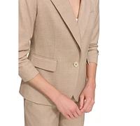 Dkny Petite Madison Notched-Collar Ruched-Sleeve Jacket