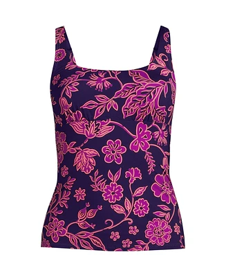 Lands' End Plus Chlorine Resistant Square Neck Underwire Tankini Swimsuit Top