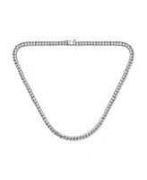 Classic Traditional Bridal Cubic Zirconia Aaa Cz Square Princess Cut Channel Set Tennis Necklace Collar For Women Wedding Prom