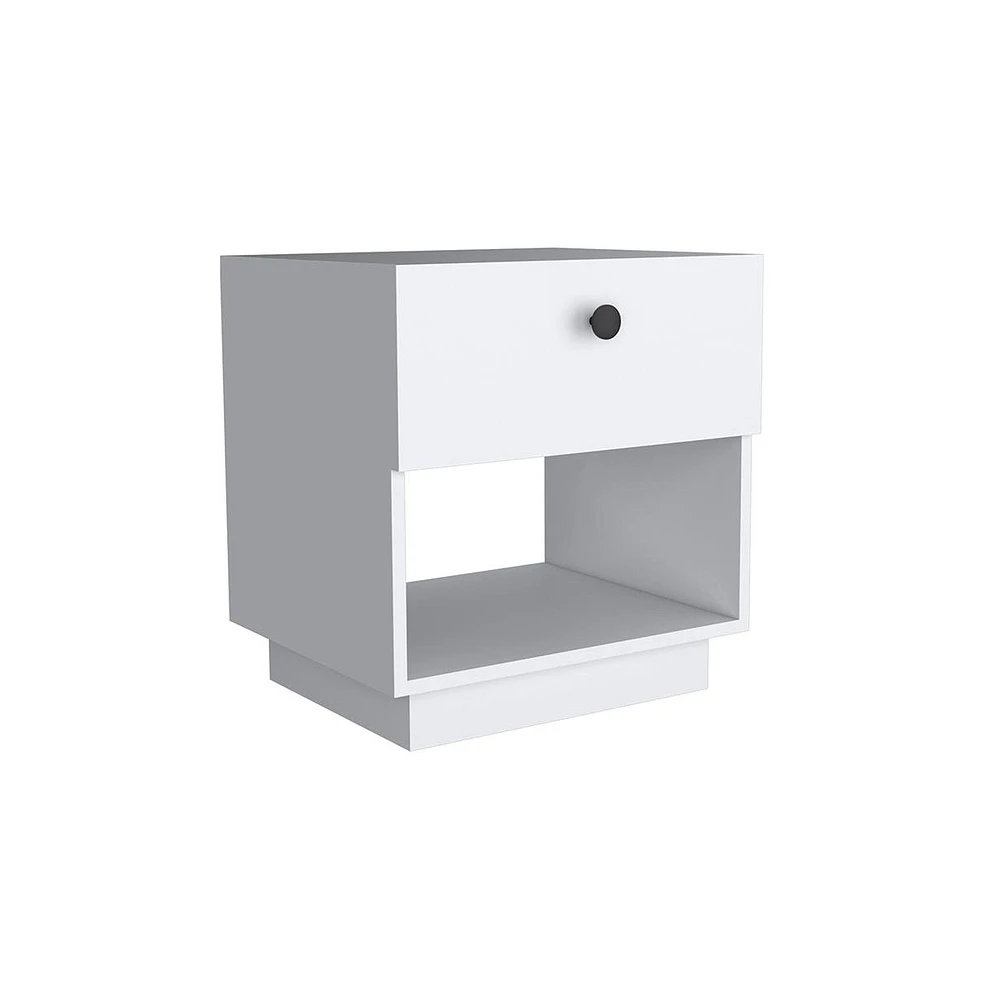 Depot E-shop Macon Single Drawer Nightstand with Open Storage Shelf