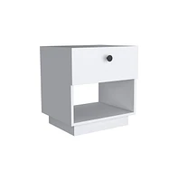 Depot E-shop Macon Single Drawer Nightstand with Open Storage Shelf