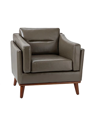 Nunnally Mid-Century Modern style Armchair with Solid Wood Legs