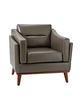 Nunnally Mid-Century Modern style Armchair with Solid Wood Legs