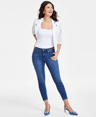 I.n.c. International Concepts Women's Mid-Rise Chain-Detail Skinny Jeans, Created for Macy's