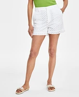 I.n.c. International Concepts Women's Eyelet High-Rise Shorts